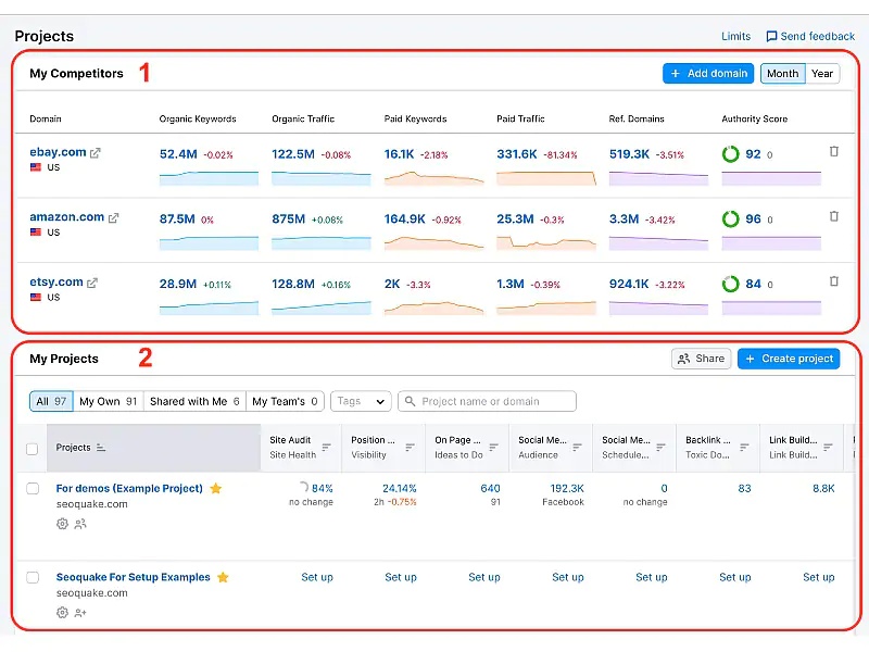 Thu thập dữ liệu Analytics và Projects