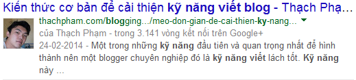 Kết hợp nhuần giữa tựa đề và snippet