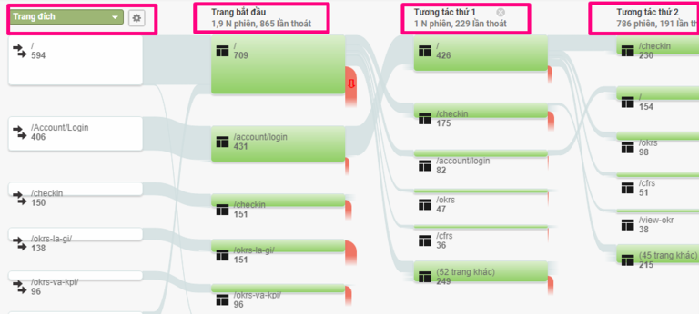 Theo dõi luồng hành vi người dùng trên website