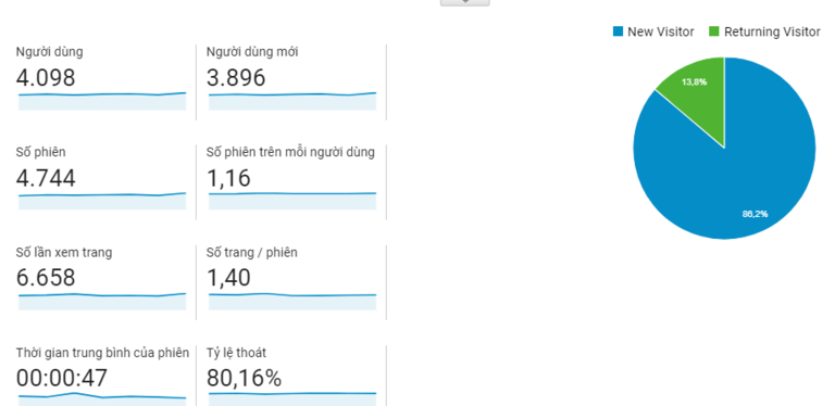 Báo cáo lượng người dùng đã truy cập vào trang website