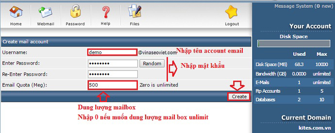 Hướng dẫn quản lý email trên Directadmin