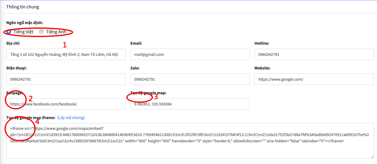 Hướng dẫn quản trị website