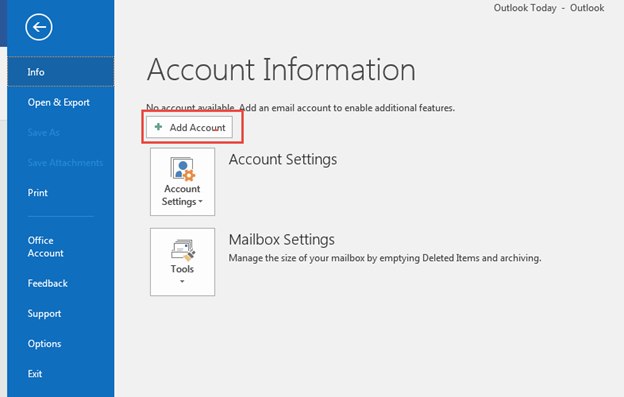 Hướng dẫn cài đặt email vào phần mềm Outlook