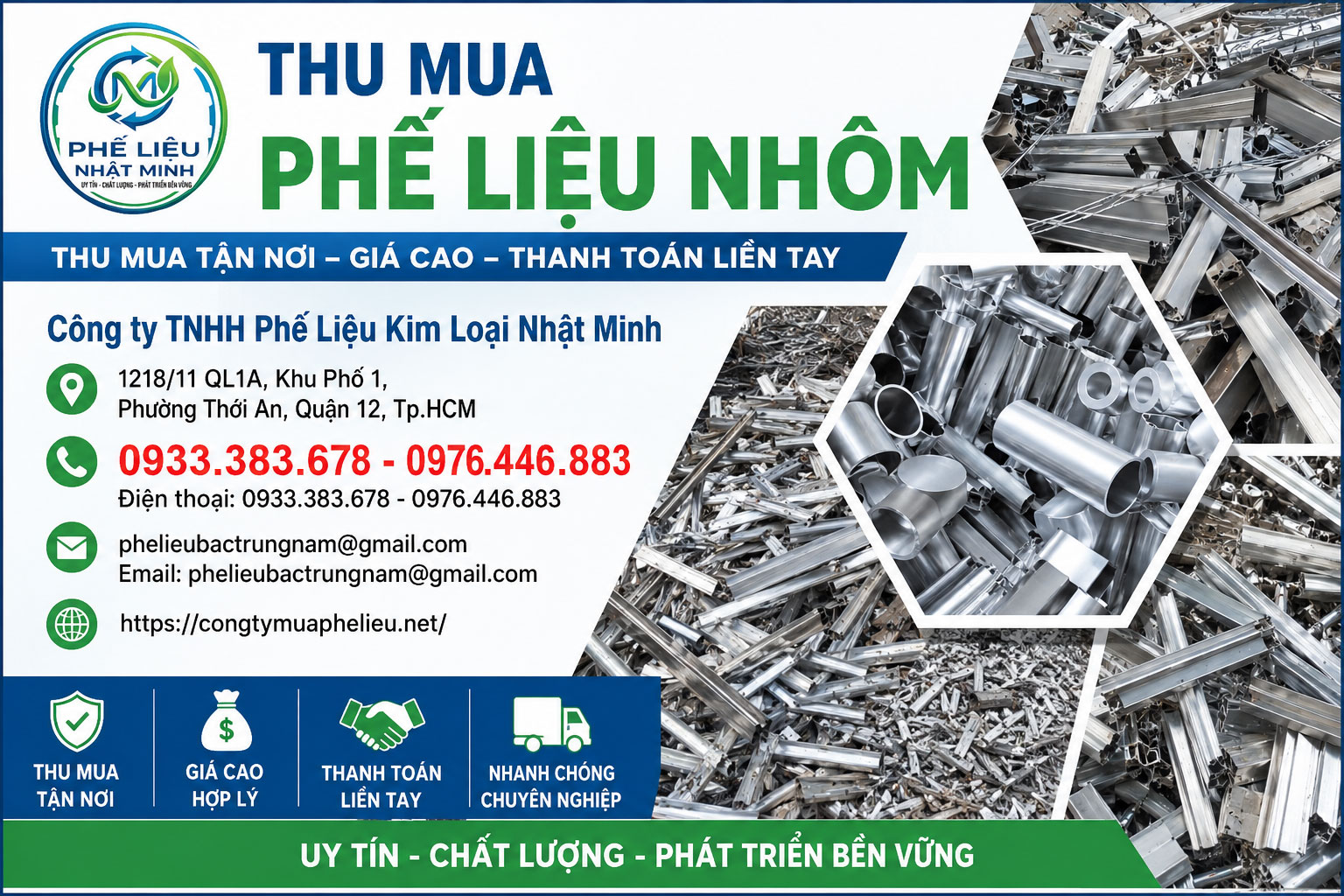 Thu Mua Phế Liệu Nhôm – Phế Liệu Kim Loại Nhật Minh Giá Cao, Tận Nơi